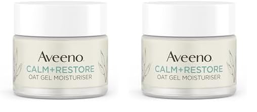 Aveeno Face Calm+Restore Oat Gel Moisturiser (1x 50ml), Face Moisturiser to Instantly Soothe and Replenish the Skin's Moisture Barrier, Intensely Nourishing Day Cream, Suitable for Sensitive Skin
