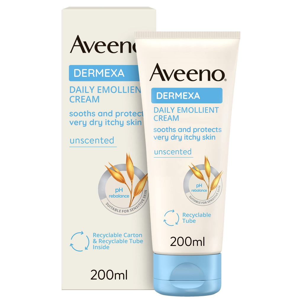 Aveeno Dermexa Daily Emollient Cream (1x 500ml), Emollient Cream Enriched with Triple Oat Complex and Ceramides for Sensitive Skin, Soothing Relief from Itchy, Dry Skin Prone to Eczema